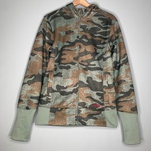Burton Camo Fleece Hooded Zip Colombo Jacket L